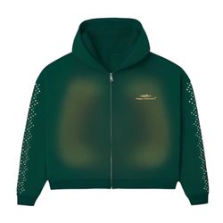 HMDD Green Bean Crystal Zip Up Hoodie