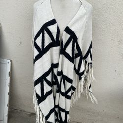 Black And White Poncho 