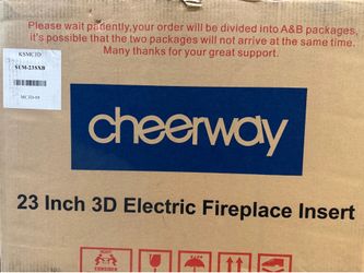 Cheerway 23 in electric 3d led log fireplace insert