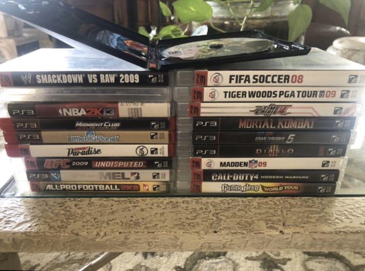 PS3 Playstation 3 19 Video Game Lot Call of Duty 4, Grand Theft Auto IV, Mortal Kombat + more