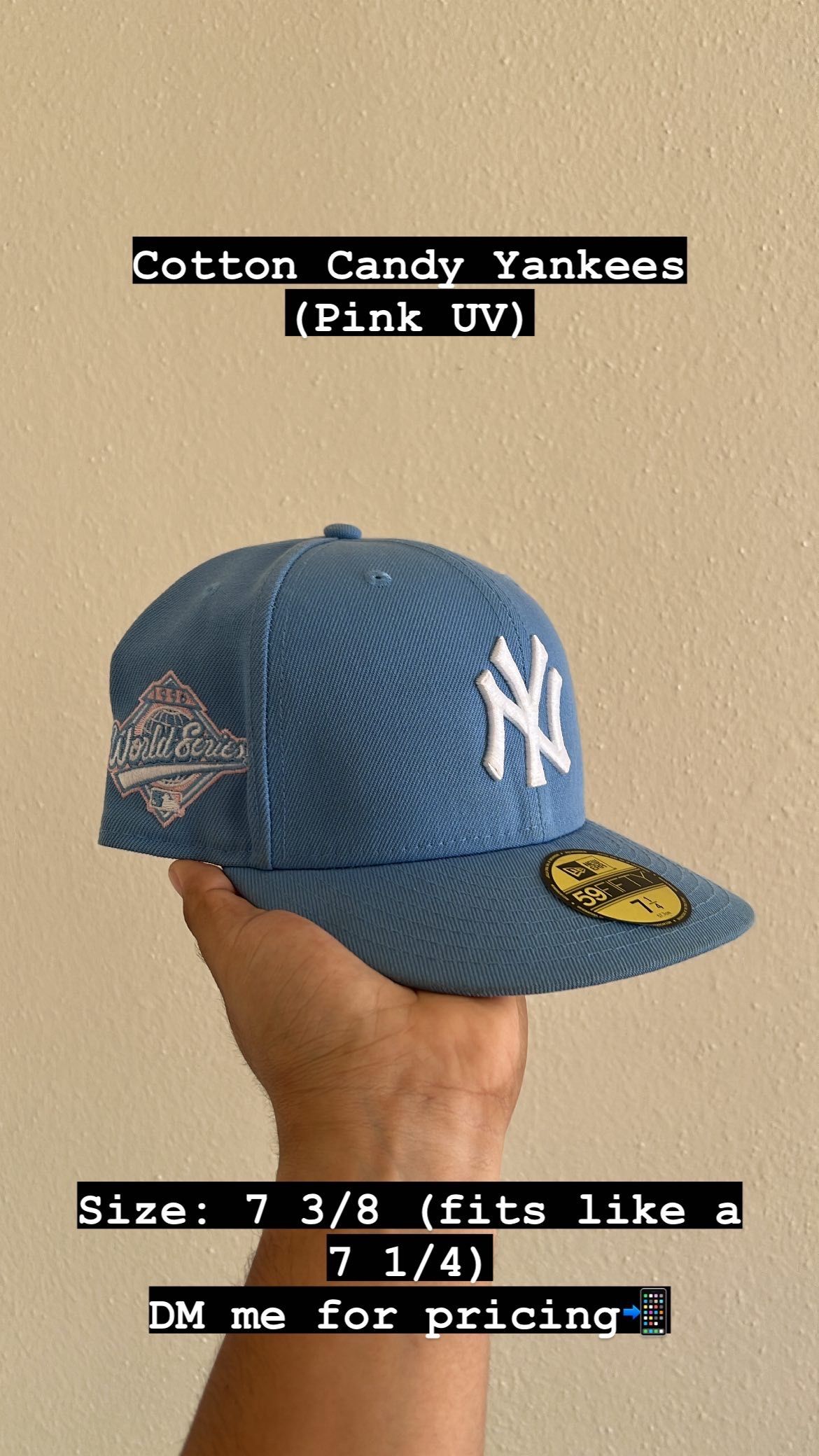 Cotton Candy Yankees Fitted Hat