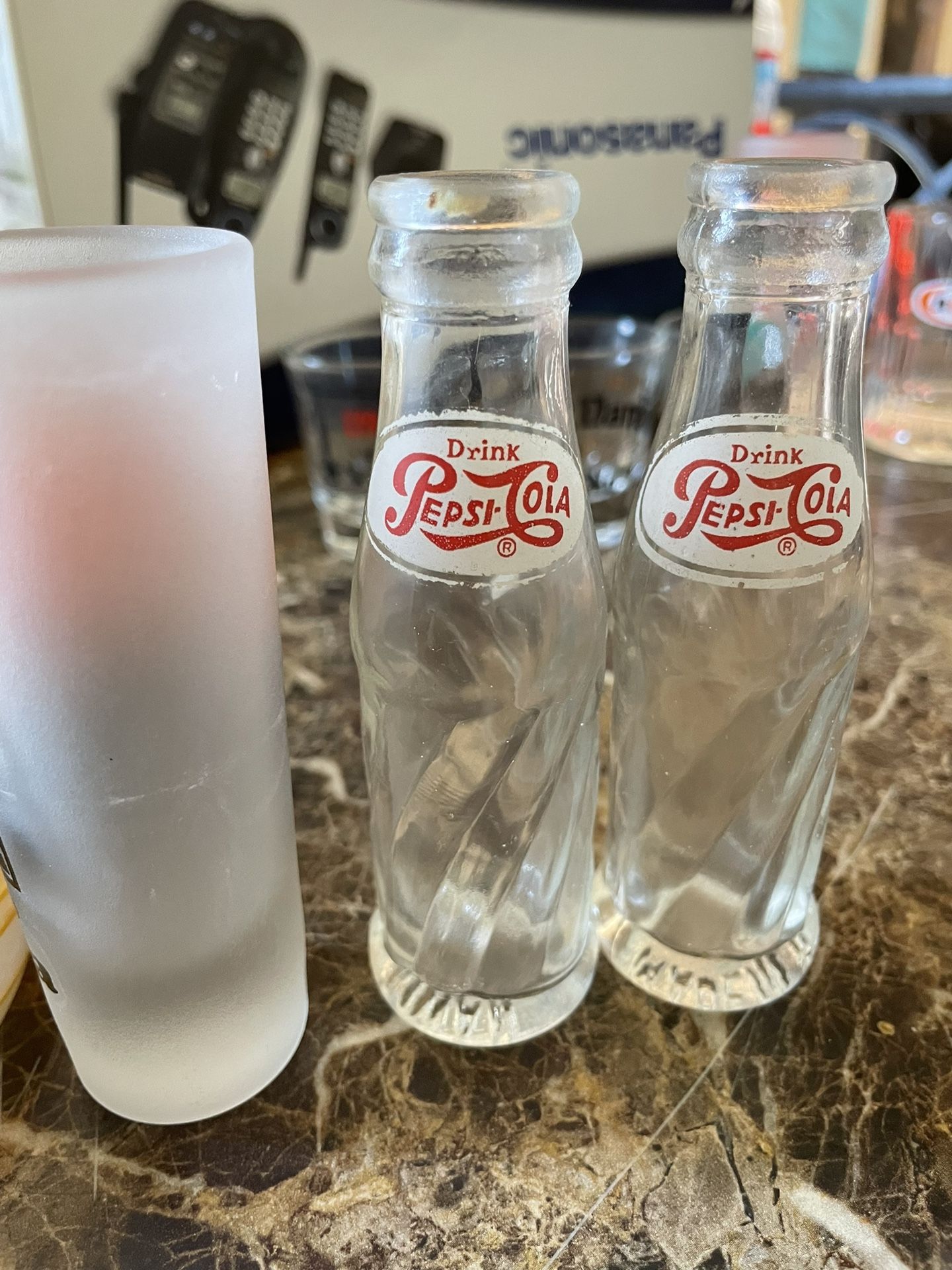 Old Miniature Pepsi Cola Glass Bottle