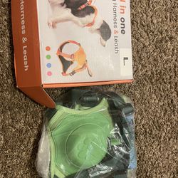 Large Green Dog Harness with Leash