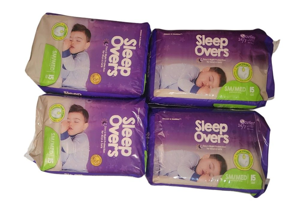 4 Packs - Sleep Over Pullups By Cuties, Size S/M