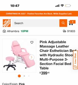 Pink massage chair