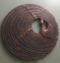 Solid Copper Tomed Decorative Peacock Wall Art