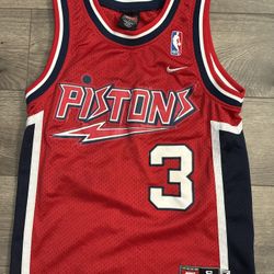Nike Detroit Pistons Ben Wallace #3 Jersey Stitched Length +2 Youth Small Swoosh