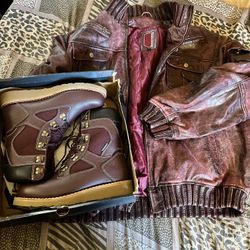 ASOLO BOOTS AND MATCHING LEATHER JACKET