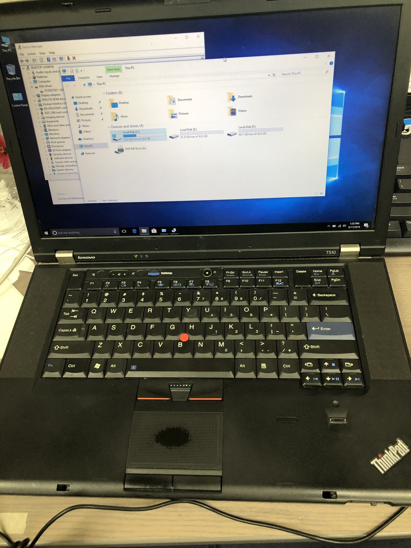 Lenovo IBM thinkpad laptop t510 mouse pad not work