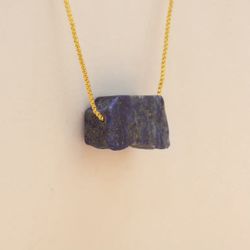 Irregular Natural Crystal Raw Stone Pendant Lapis Lazuli 