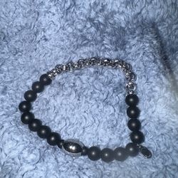 Black silver bead Bracelet