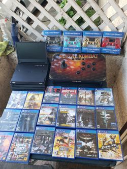 $950+ firm. $280! Mortal Kombat arcade with Box. $200! Playstation 4 PRO PS4 1TB 2020. $40! Per Control $20! Per Game $250! G story Monitor