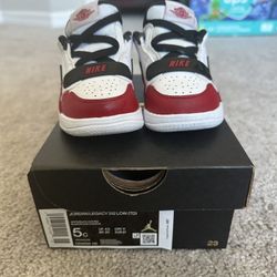 Jordan Legacy 312 Low (TD) Size 5C White Black Red Sneakers Toddler Baby New