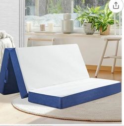 QUEEN 6” Trifold Mattress-Folding-Portable-Camping-RV-58”x75”x6” $160 Firm-NEW In Box