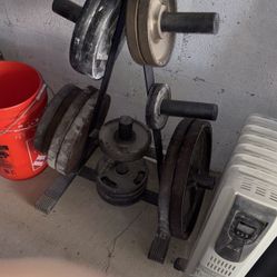 Old Metal Weight Plate Set