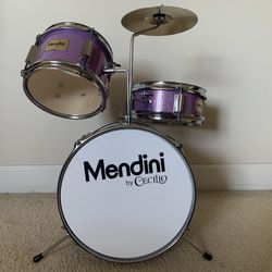 Used Mendini Children’s Drum Kit With Pedal And Stocks- No Throne