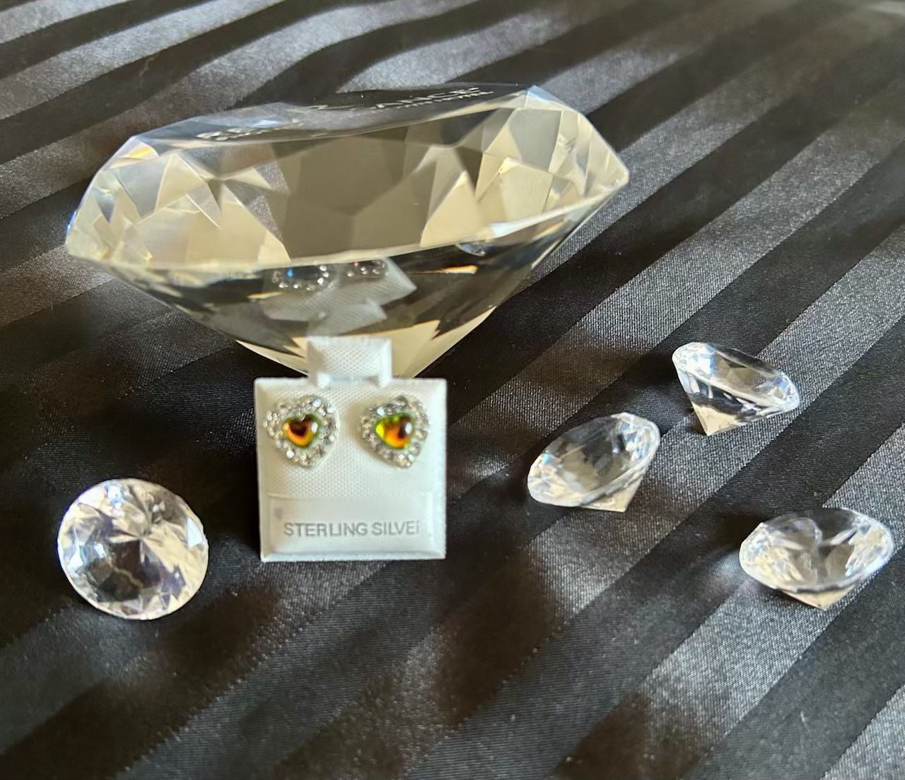 Iridescent Heart Earrings – .925 Silver