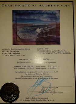 Brett Livingstone Strong limited edition serigraph.