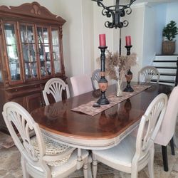 Dinning Table,Chairs And Hutch