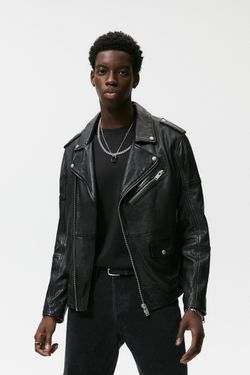 Zara 100% Sheepskin Leather Biker Jacket XL Black 5388/300/800