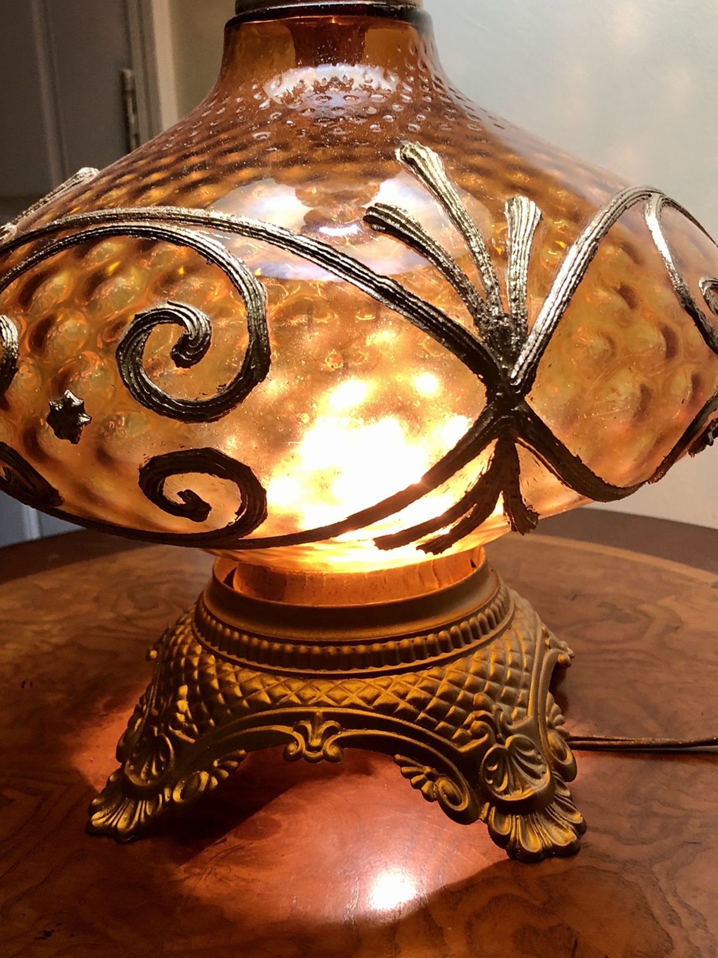 Beautiful Amber Glass Lamp