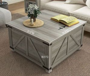 HOMCOM Farmhouse Coffee Table with Storage