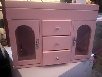 Pink Wooden Musical Jewelry Box