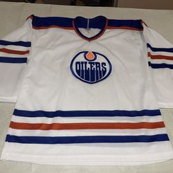 Nwot Edmonton Oilers Ccm Jersey NHL White CleaN Vintage Vtg 90s New Mic