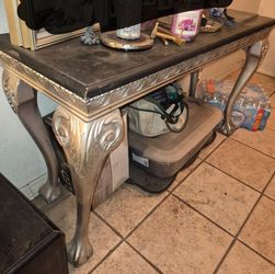 Wood console table