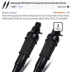 Rear Air Suspension Shock Absorber Struts Compatible with Infiniti QX56 2004-2010, for Nissan Armada 2005-2015, 2PCS (1T-2A929N)