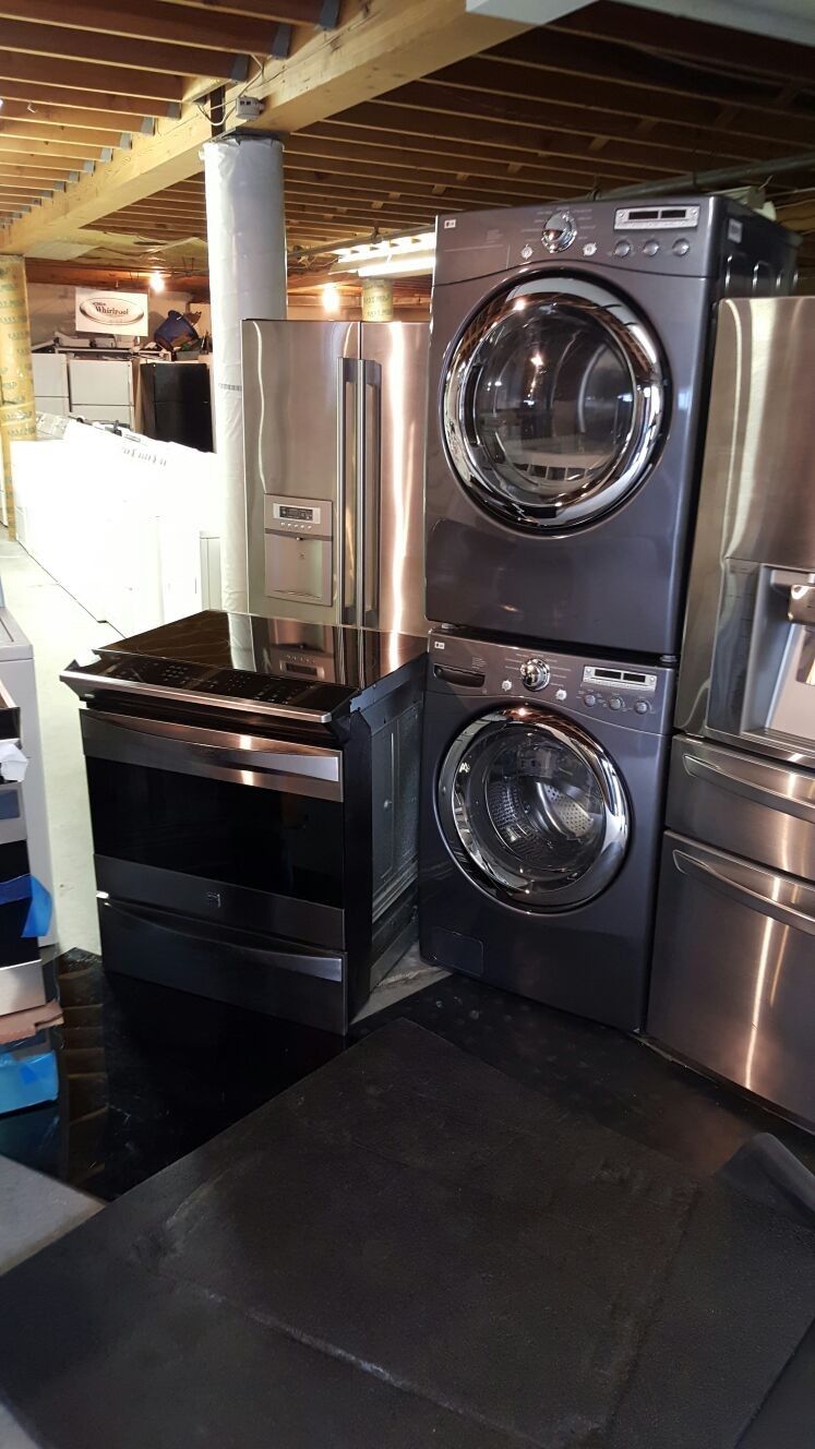 Blow Out Sale Store Full Of Nice Like Brand New Washer Dryer Fridge Stove Oven Stackable Free Warranty Free Financing Available 90day TO Pay