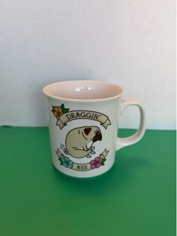 Funny Pug Coffee Mug - Genuine Fred "Draggin' Ass" 16oz Cup