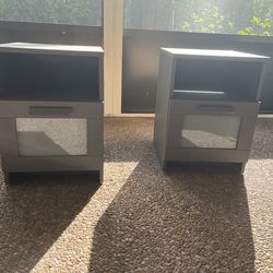 Night table pair grey