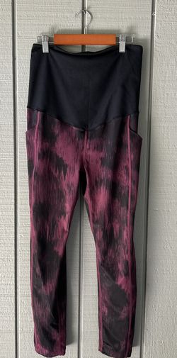 Z By Zella Maternity Daily Ankle Leggings - Black/Purple  Medium