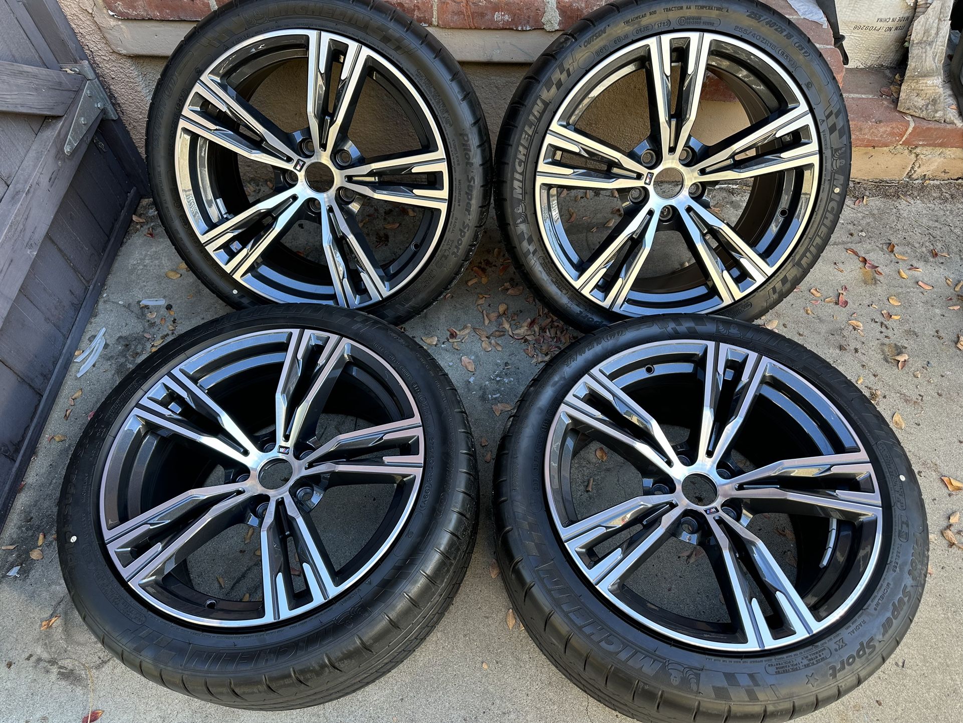 New 18 Inch BMW Wheels Oem Stock 5x112 M Series Rims W New Tires Michelin Staggered Fits 3, 4, 5, Series Z Auto Parts Takeoffs  Cars 