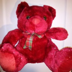 Red With Tensile Teddy Bear