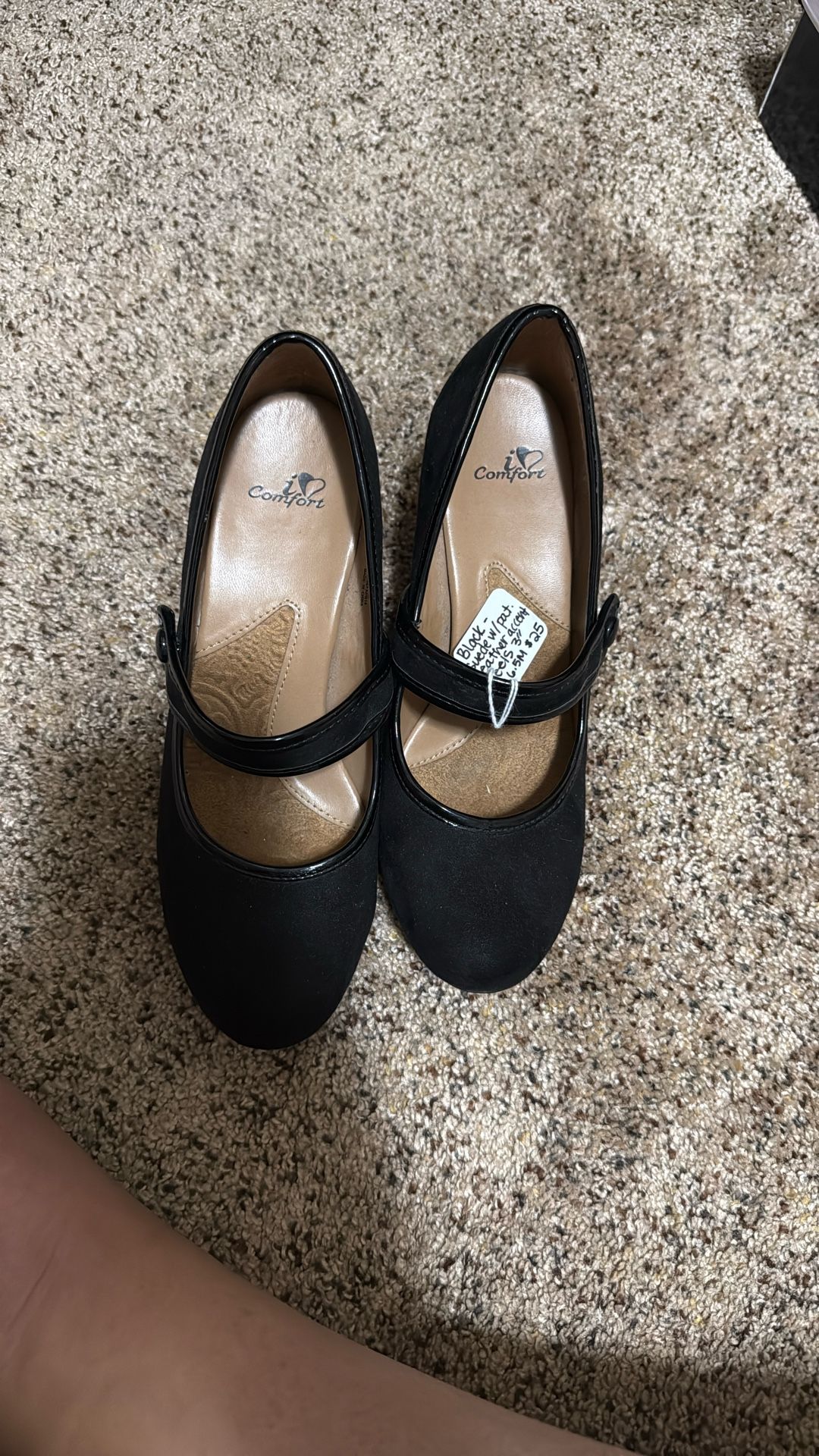 Black Suede Like Mary Jane Heels