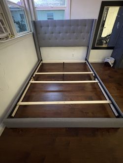 Gray Bed Frame For Queen