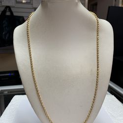 10K Yellow Gold Beaded Chain - 23” 12 Grams 