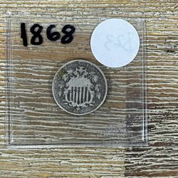 1868 Shield Nickel Coin