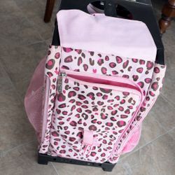 ZUCA Rolling Skating / Sports Bag - Pink Leopard (Light-Up Wheels)
