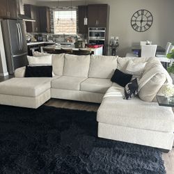4-piece;  Sectional With Chaise, Storage Ottoman And Swivel Chair 