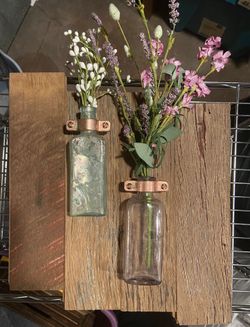 Rustic antique bottle on reclaimed wood