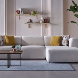 ASK PRICE PICASSO SLEEPER SECTIONAL BUCKLE LINEN 120x65