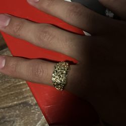 Size 9 Nugget Ring 14k Gold 