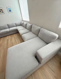 7-Piece Modern Gray Modular Pit Sectional - Portable Cloud Couch Style - Delivery Available