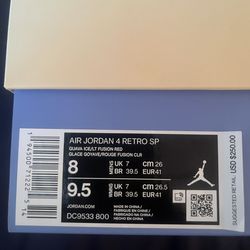 Used Jordan 4 Guava Ice size 8