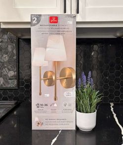 Rechargeable sconces 2 pack gold finish