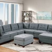 Brand New Grey Linen Sectional + Ottoman