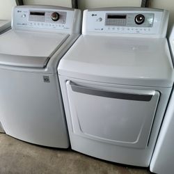 LG Front Loading Washer And Stackable Gas Dryer Set 